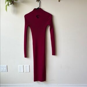 Elegant Burgundy Long Sleeve Dress